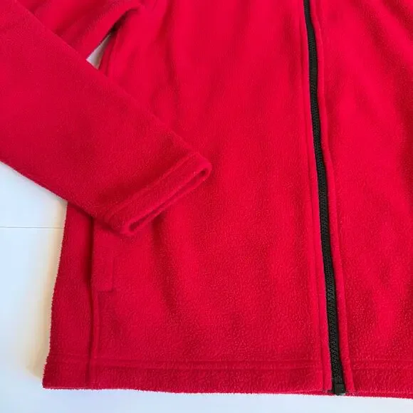 The North Face Freestyle Fleece Hooded Jacket Red Youth Large 14/16 - Picture 4 of 13